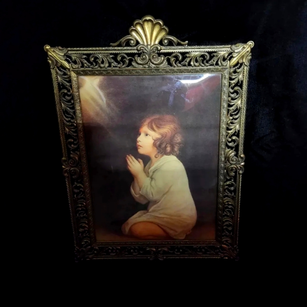 VGT Convex Glass and Metal Frame. Sir Joshua Reynolds' "Infant Samuel at…